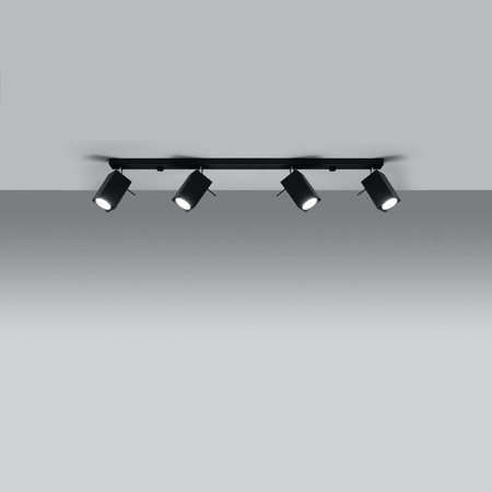 Svítidlo pro povrchovou montáž MERIDA 4L 4xGU10 Reflektor halogenový pohyblivý minimalistický černý SOLLUX