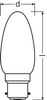3x LED žárovka B35 Candle B22d 4W = 40W 470lm 2700K Warm 300° BASE Osram