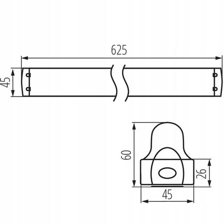 Lineární LED průmyslová lampa 60cm T8 G13 KANLUX