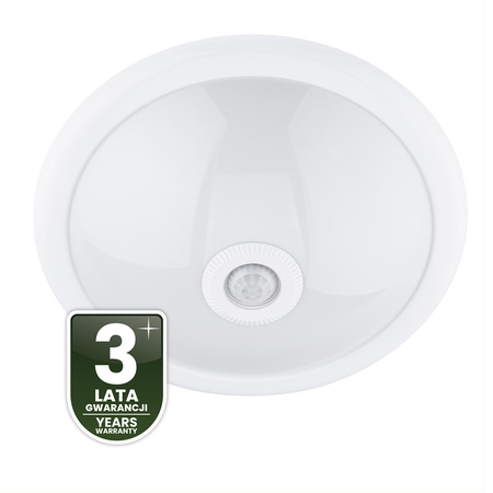 2x E27 Plafon LED Stropní svítidlo, snímač pohybu a soumraku 30cm IP44 kulatý Bílý REGIS LUMILED