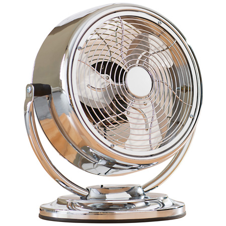 Stolní ventilátor Cirkulátor vzduchu Stojací stolní ventilátor v retro stylu 15W CHROM