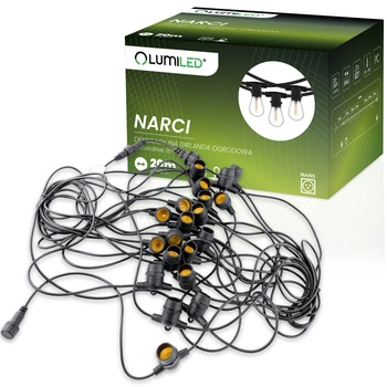 Venkovní řetěz 20m, 20x E27 NARCI LUMILED