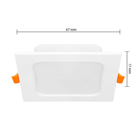 LED panelové stropní svítidlo 3W 245lm 4000K Neutral Recessed Square White Proma Masterled