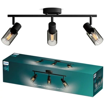 Reflektorové stropní svítidlo 3x E14 Black Palms Philips