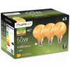 3x LED žárovka E27 Sphere G95 6W = 50W 660lm 2000K Warm 360° BURSHINE FILAMENT LUMILED