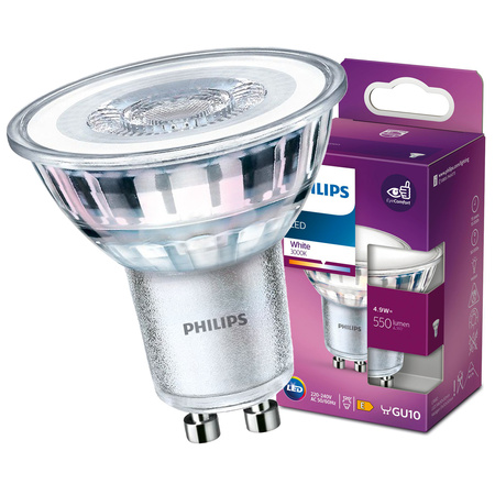 Halogenová LED žárovka GU10 PAR16 4.9W 550lm 3000K Teplá bílá 120° PHILIPS