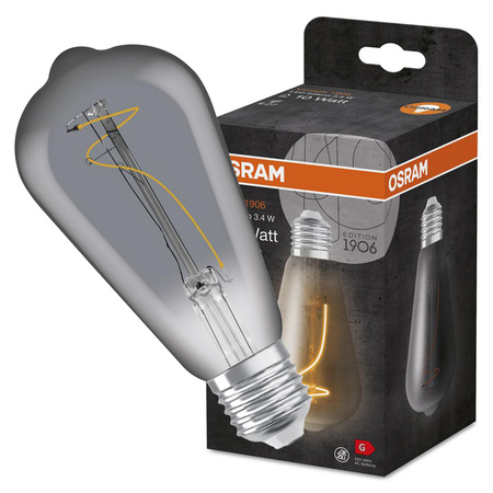 Dekorativní LED žárovka E27 ST64 3.4W = 10W 100lm 1800K Teplá bílá 320° vlákno stmívatelné OSRAM Vintage 1906