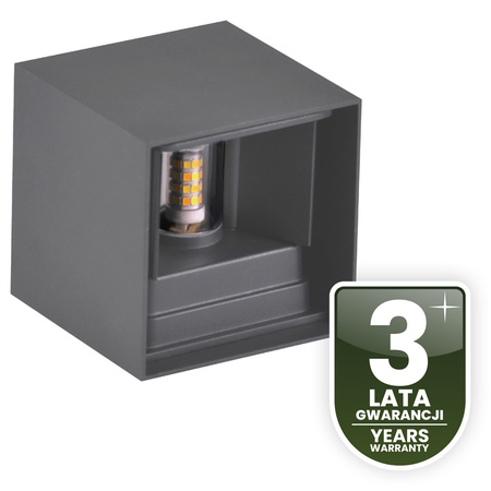 Zahradní nástěnná lampa G9, nastavitelné nahoru a dolů Grafitové PYXIS LUMILED