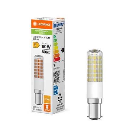 LED žárovka B15d 6,5W = 60W 806lm 2700K teplá bílá 320° Ledvance