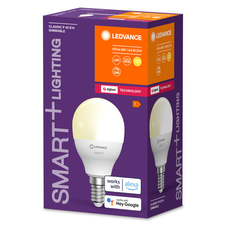 LED žárovka E14 P45 4.9W 470lm 2700K Teplá bílá LEDVANCE SMART+ ZigBee Dimmable