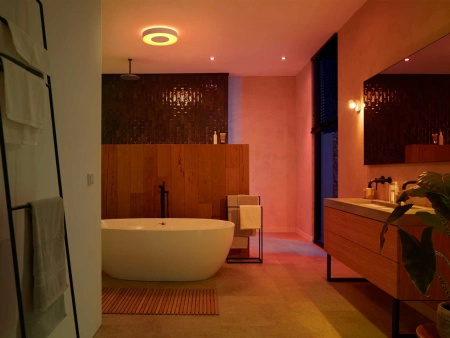 Plafond LED Xamento Povrchové stropní svítidlo do koupelny bílé 33,5W 38cm IP44 CCT RGB PHILIPS HUE Bluetooth