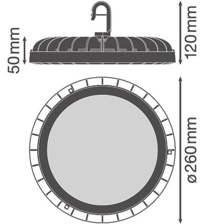 LED průmyslové svítidlo 166W 20000lm 6500K Cold Black IP65 IK06 High Bay Compact Ledvance