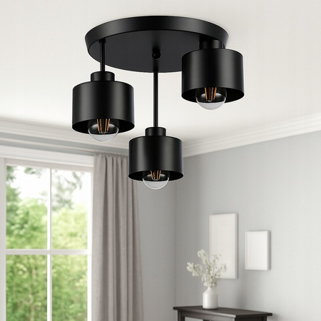 Nástěnná objímka E27 pro povrchovou montáž kulatá černá Elza Masterled