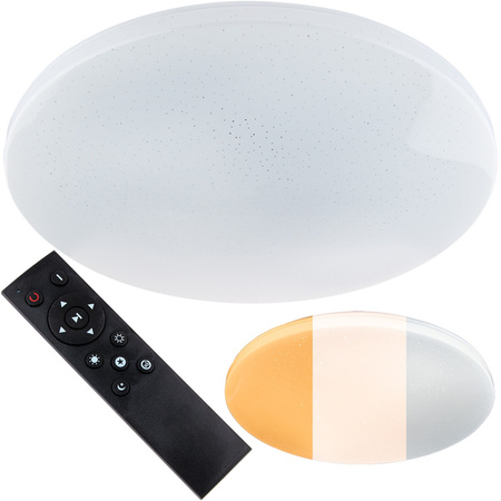 LED stropní koupelnový plafón 72W 3000-6500K White Round Diamond 57cm + dálkové ovládání