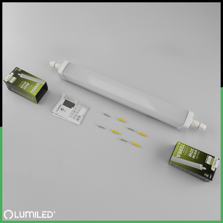 Hermetické LED dílenské světlo 60cm garážové světlo 30W 4000K vodotěsné TERRA LUMILED