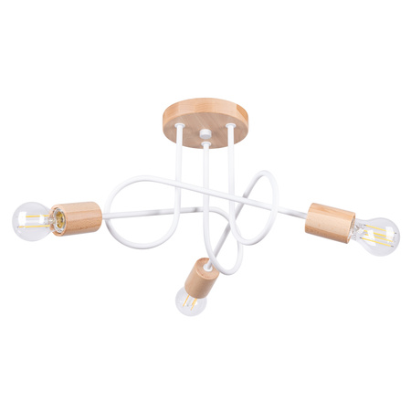 Stropní svítidlo Lustr Spider Pendant 3x E27 Přírodní dřevo White Ember Peach Puff SL.1474 Sollux