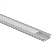Zapuštěný pod omítku hliníkový LED profil eloxovaný 1 m s mléčným stínítkem pro LED pásky + koncové krytky Ecolight řady P