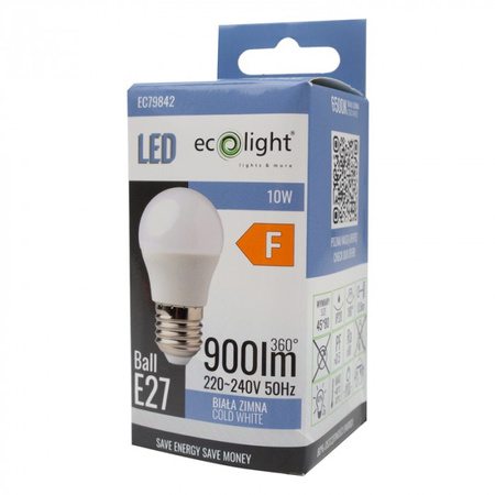 LED žárovka P45 E27 10W 900lm 6500K studená bílá Ecolight