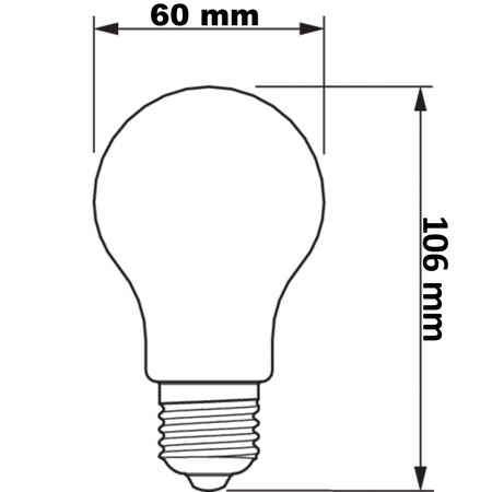 6x LED Žárovka E27 A60 7W = 60W 806lm 2700K Teplá bílá vlákno PHILIPS