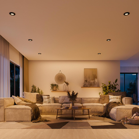 3x LED GU10 zapuštěná pod omítku hliníková kulatá černá Peridot Philips