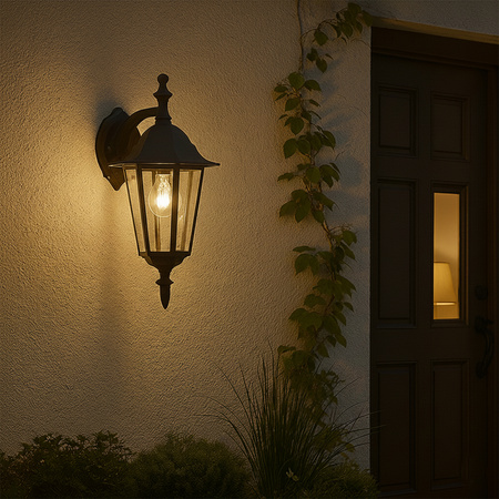 Zahradní nástěnná lampa lucerna E27, Černá BELLIS LUMILED