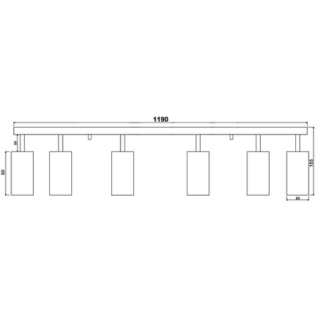 Stropní světlo Reflektorové svítidlo 6xGU10 QUANTUS strip beam Black