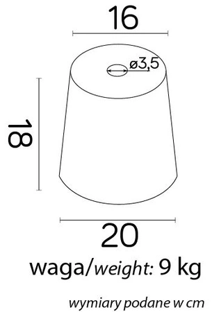 Základna pro venkovní zahradní lampy 18cm 9kg Su-Ma