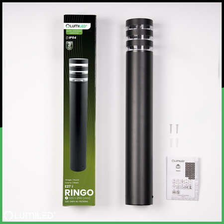 Venkovní zahradní lampa E27, LED sloupek 60cm RINGO LUMILED