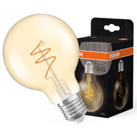 Dekorativní LED žárovka G80 E27 4,9W = 40W 470lm 2200K teplá CRI90 300° jantarová stmívatelná Vintage 1906 Osram