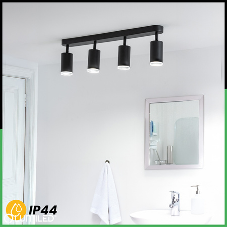 Nástěnné svítidlo LED Spot Reflector 4x GU10 IP44 ADERO Black Lumiled