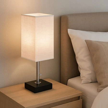 E27 Školní stolní lampa USB-A + USB-C Vypínač zapnutí/vypnutí Černý chrom Boro Masterled