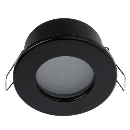 Sada HALOGEN Hermetické koupelnové svítidlo PODBITKA AQUS Black IP44 + LED GU10 36° 6W 3000K Lumiled