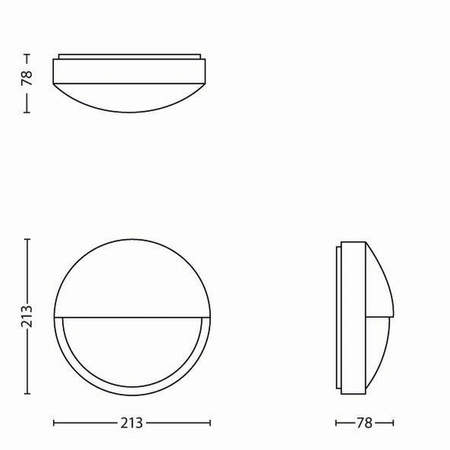 Zahradní lampa LED nástěnná lampa CAPRICORN 6W 2700K IP44 kulatá antracitová PHILIPS