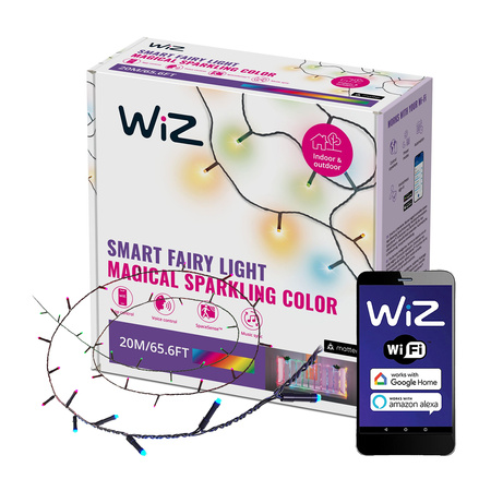 Řetěz osvětlení vánočního stromku 20m FAIRY 2700-5000K + RGB SMART WiFi WiZ 