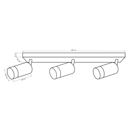 Nástěnné a stropní bodové svítidlo 3x GU10 Black Gold ARRAS Sanico Goldlux