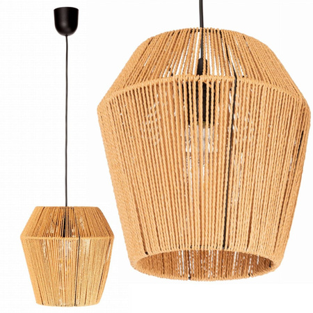 BOHO závěsné svítidlo opletený řetězec přírodní pro LED E27