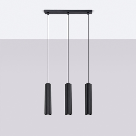 Stropní závěsné svítidlo Tuba Spot 3x GU10 Black Carbon Deep Space SL.1575 Sollux