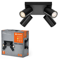 LED čtvercový reflektor 4-bodové stmívatelné 13,6W GU10 černé stropní svítidlo LEDVANCE