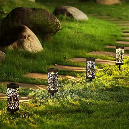 Solární LED venkovní lampa E27, LED ažurová sloupek IP44 3000K AZURE LUMILED