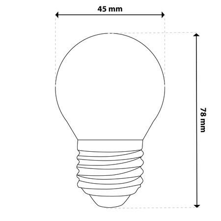 LED žárovka E27 kapka P45 2,2W 470lm = 40W 2700K teplá bílá 360° Filament energetická třída A LUMILED