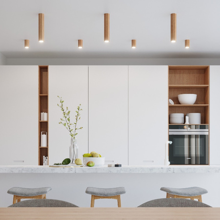 Stropní svítidlo ZEKE 4xGU10 Reflektor Halogenové svítidlo 80cm dub SOLLUX