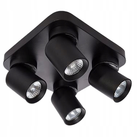 TIMO Stropní nástěnná lampa Nástěnná lampa Reflektor Pohyblivé halogenové svítidlo 4xGU10 Black Square LVT