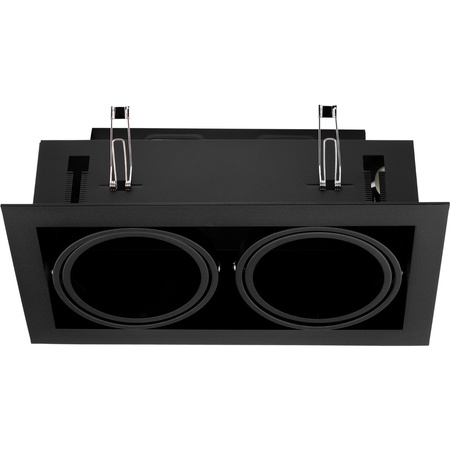 Halogenová Podhledové svítidlo 2x GU10, ES111 Nastavitelná Obdélník Černá CANIS LUMILED
