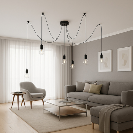 6x E27 Závěsná stropní lampa, Pavouk ARANE LUMILED