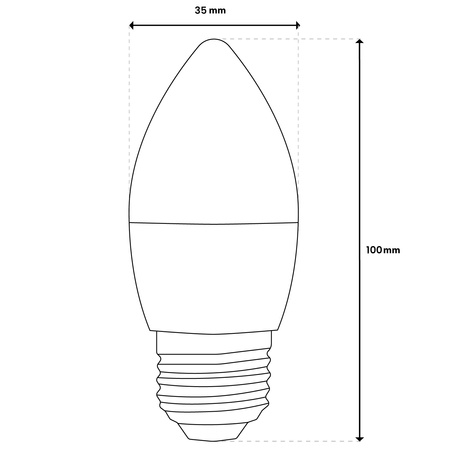 6x Žárovka LED E27, B35 5W = 40W 470lm 3000K 180° Teplá bílá LUMILED