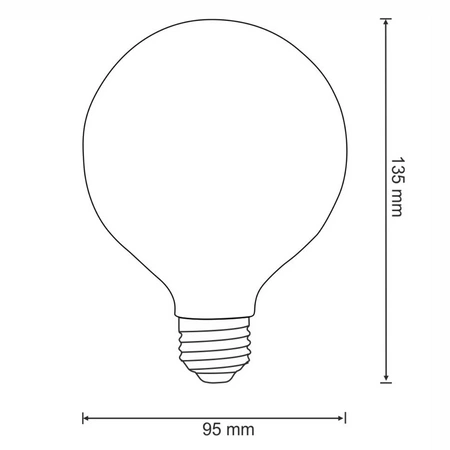 LED žárovka E27 G95 7.5W = 75W 1055lm 3000K Teplá bílá 360° vlákno GOLDLUX (Polux)