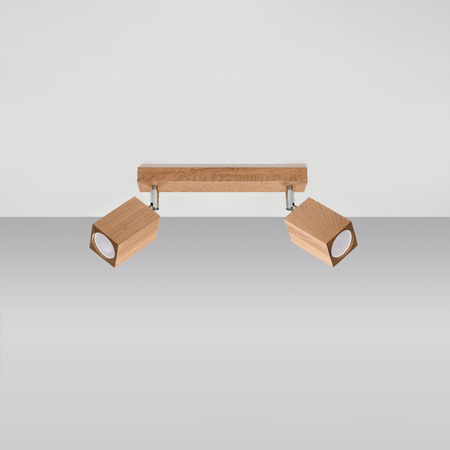 Stropní svítidlo KEKE 2xGU10 Reflektorové halogenové svítidlo 30cm Dub SOLLUX