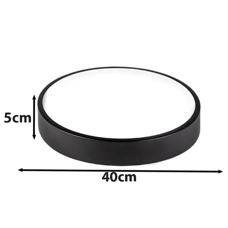 Stropní LED stropní svítidlo nástěnné svítidlo kulaté 3300 lm 40W 4000K IP22 černá