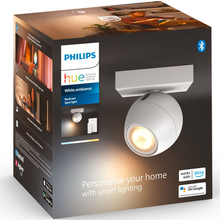 Bodové nástěnné svítidlo Buckram LED White 5W CCT PHILIPS HUE Bluetooth + stmívač