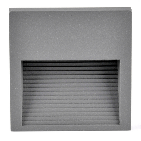 Zahradní povrchové schodišťové svítidlo LED 3W 60lm IP44 4000K šedé čtvercové Q9 GOLDLUX (Polux)